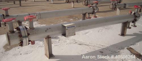 Unused- Mueller Single Pass Shell and Tube Heat Exchanger, 42 square feet, horizontal. Tema Type BEM, Tema Size 6-96, Tema Class C. 304 stainless steel shell rated 150 psi at 200 deg F and -20 deg F ...