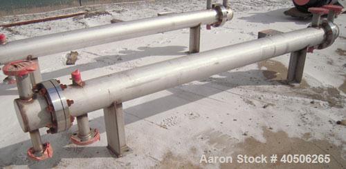 Unused- Mueller Single Pass Shell and Tube Heat Exchanger, 42 square feet, horizontal. Tema Type BEM, Tema Size 6-96, Tema Class C. 304 stainless steel shell rated 150 psi at 200 deg F and -20 deg F ...