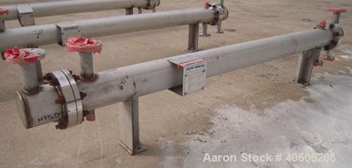 Unused- Mueller Single Pass Shell and Tube Heat Exchanger, 42 square feet, horizontal. Tema Type BEM, Tema Size 6-96, Tema Class C. 304 stainless steel shell rated 150 psi at 200 deg F and -20 deg F ...