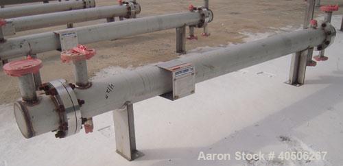 Unused- Mueller Single Pass Shell and Tube Heat Exchanger, 42 square feet, horizontal. Tema Type BEM, Tema Size 6-96, Tema Class C. 304 stainless steel shell rated 150 psi at 200 deg F and -20 deg F ...