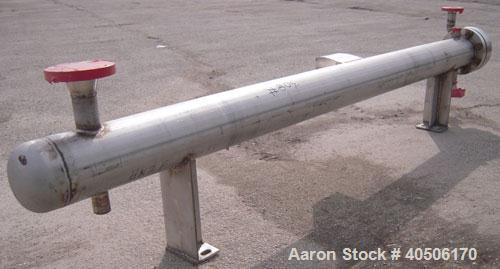 Unused- Mueller 4 Pass U Tube Shell and Tube Heat Exchanger, 25 square feet, horizontal. Tema Type BEU, Tema Size 6-96, Tema Class C. 304 stainless steel shell rated 150 psi at 600 deg F and -20 deg ...
