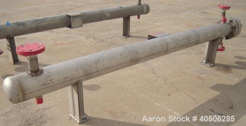 Unused- Mueller 4 Pass U Tube Shell And Tube Heat Exchanger, 25 square feet, Horizontal. Tema Type BEU, Tema Size 6-96, Tema Class C. 304 stainless steel shell rated 150 psi at 600 deg.f., and -20 de...