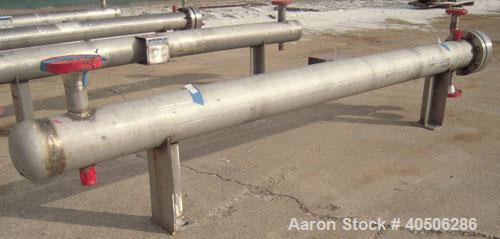 Unused- Mueller 4 Pass U Tube Shell And Tube Heat Exchanger, 25 square feet, Horizontal. Tema Type BEU, Tema Size 6-96, Tema Class C. 304 stainless steel shell rated 150 psi at 600 deg.f., and -20 de...
