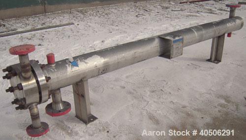 Unused- Mueller 4 Pass U Tube Shell and Tube Heat Exchanger, 25 square feet, horizontal. Tema Type BEU, Tema Size 6-96, Tema Class C. 304 stainless steel shell rated 150 psi at 600 deg F and -20 deg ...