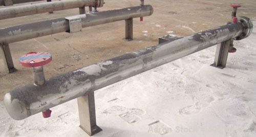 Unused- Mueller 4 Pass U Tube Shell and Tube Heat Exchanger, 25 square feet, horizontal. Tema Type BEU, Tema Size 6-96, Tema Class C. 304 stainless steel shell rated 150 psi at 600 deg F and -20 deg ...