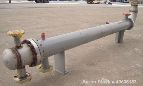 Unused- Mueller Single Pass Shell and Tube Heat Exchanger, 77 square feet, horizontal. STI Tema Type BEU, Tema Size 8-108, Tema Class C. SA53 carbon steel shell rated 150 psi at 200 deg F, and -20 de...
