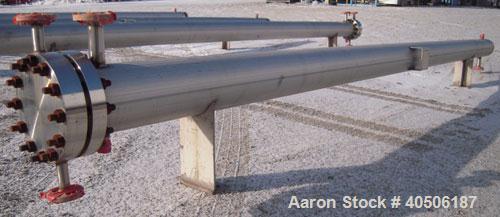 Unused- Mueller 6 Pass U Tube Shell and Tube Heat Exchanger, 84 square feet, horizontal. Tema Type BEU, Tema Size 8-216, Tema Class C. 304 stainless steel shell rated 150 psi at 300 deg F and -20 deg...