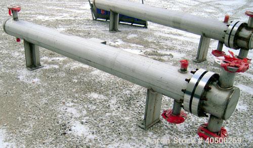Unused- Mueller U Tube Shell snd Tube Heat Exchanger, 56 square feet, horizontal. Tema Type BEU, Tema Size 8-96, Tema Class C. 304 stainless steel shell rated 150 psi at 400 deg F and -20 deg F at 15...