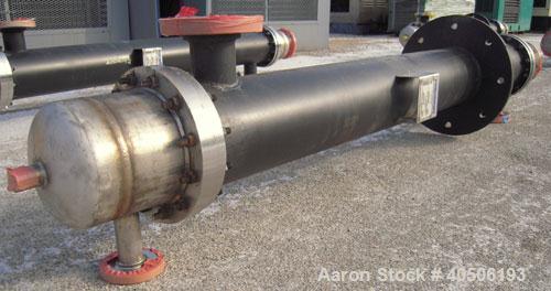 Unused- Mueller Single Pass Shell and Tube Heat Exchanger, 119 square feet, vertical. Tema Type BEM, Tema Size 10-96, Tema Class C. Carbon steel shell rated 150 psi at 600 deg F and -20 deg F at 150 ...