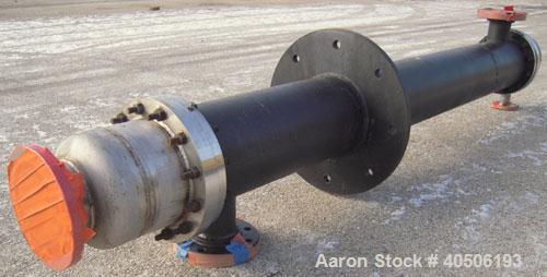 Unused- Mueller Single Pass Shell and Tube Heat Exchanger, 119 square feet, vertical. Tema Type BEM, Tema Size 10-96, Tema Class C. Carbon steel shell rated 150 psi at 600 deg F and -20 deg F at 150 ...