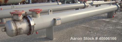 Unused- Mueller Shell and Tube Heat Exchanger, 341 square feet, horizontal. Carbon steel shell rated 150 psi at 200 deg F and -20 deg F at 150 psi. (109) 3/4" diameter x 16' long 304 stainless steel ...