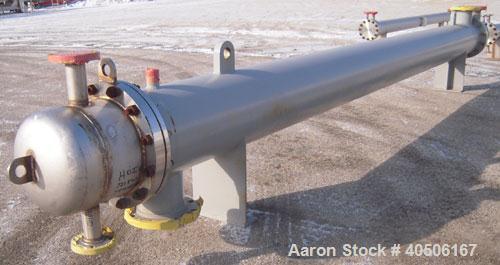 Unused- Mueller Shell and Tube Heat Exchanger, 341 square feet, horizontal. Carbon steel shell rated 150 psi at 200 deg F and -20 deg F at 150 psi. (109) 3/4" diameter x 16' long 304 stainless steel ...