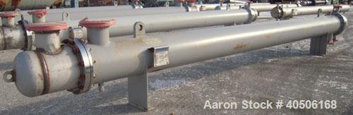 Unused- Mueller Shell and Tube Heat Exchanger, 341 square feet, horizontal. Carbon steel shell rated 150 psi at 200 deg F and -20 deg F at 150 psi. (109) 3/4" diameter x 16' long 304 stainless steel ...