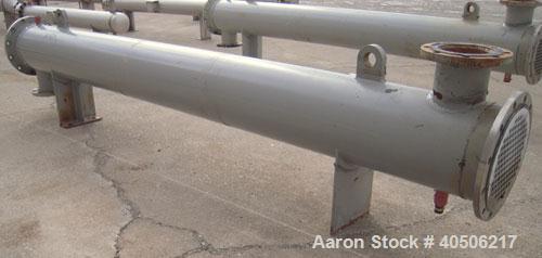 Used Mueller Shell and Tube Heat Exchanger, 235 square feet, horizontal. Carbon steel shell rated 150 psi at 200 deg   F and -20 deg F at 150 psi. (109) 3/4" diameter x 11' long 304 stainless steel t...