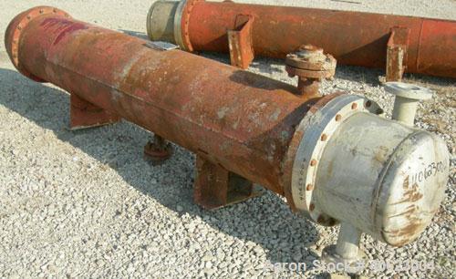 Used Ludell Manufacturing 6 pass shell and tube heat exchanger, model 18-108-6. Approximately 264 square feet, horizontal. Carbon steel shell rated 200 psi at 400 deg F, (150) 3/4" diameter x 9' long...