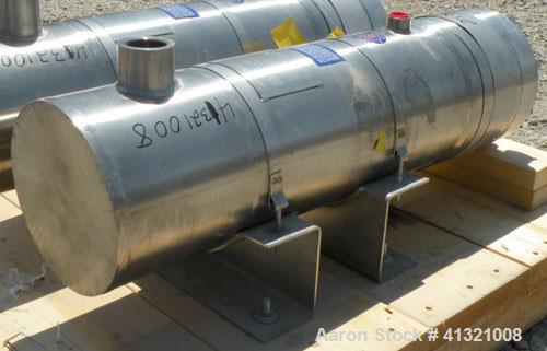 Unused- Enerquip "U" Tube Heat Exchanger, Approximately 10 Square Feet, Stainless Steel, Horizontal, Model 6NPSX18BEUB. 304L stainless steel shell rated 150 psi at 375 deg F and –20 deg F at 150 psi....