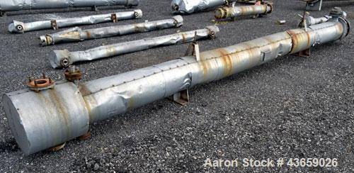 Used Stainless Steel Horizontal Enerquip Shell & Tube Heat Exchanger, Approximately 211 Square Feet