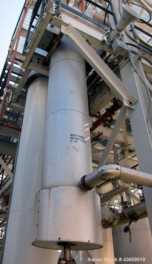 Used Enerquip Shell & Tube Heat Exchanger, Approximately 307.7 Square Feet, Vertical. Type BEM-16-120. Carbon steel shell rated 150 psi & Full Vacuum at 365 degrees F. (157) 3/4" Diameter x 120" long...