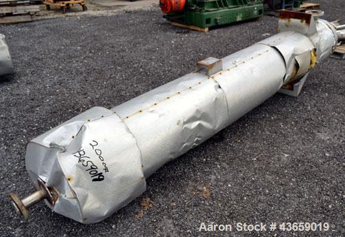 Used Enerquip Shell & Tube Heat Exchanger, Approximately 307.7 Square Feet, Vertical. Type BEM-16-120. Carbon steel shell rated 150 psi & Full Vacuum at 365 degrees F. (157) 3/4" Diameter x 120" long...