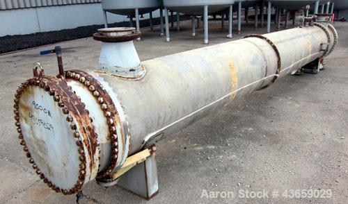 Used Stainless Steel Enerquip Shell & Tube Heat Exchanger, Approximately 2032 Square Feet, horizontal