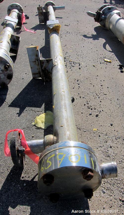 Used Enerquip Shell & Tube Heat Exchanger, Approximately 39.9 Square Feet, Stainless Steel, Horizontal. Type BEM-3-120. 304L Stainless steel shell rated 150 psi & Full Vacuum at 300 degrees F. (61) 1...