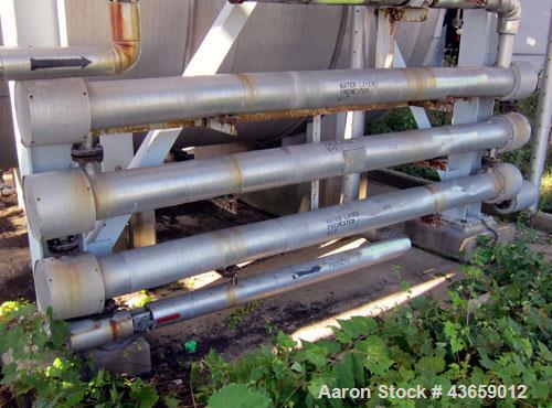Used Enerquip Shell & Tube Heat Exchanger, Approximately 39.9 Square Feet, Stainless Steel, Horizontal. Type BEM-3-120. 304L Stainless steel shell rated 150 psi & Full Vacuum at 300 degrees F. (61) 1...