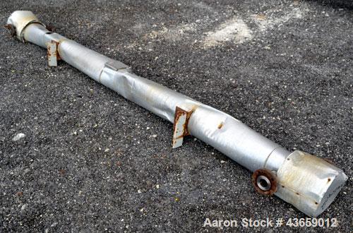 Used Enerquip Shell & Tube Heat Exchanger, Approximately 39.9 Square Feet, Stainless Steel, Horizontal. Type BEM-3-120. 304L Stainless steel shell rated 150 psi & Full Vacuum at 300 degrees F. (61) 1...