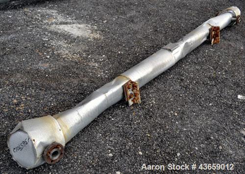 Used Enerquip Shell & Tube Heat Exchanger, Approximately 39.9 Square Feet, Stainless Steel, Horizontal. Type BEM-3-120. 304L Stainless steel shell rated 150 psi & Full Vacuum at 300 degrees F. (61) 1...