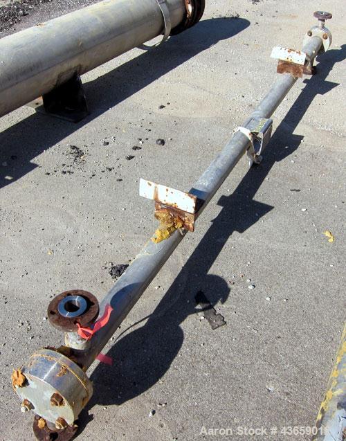 Used Enerquip Shell & Tube Heat Exchanger, Approximately 39.9 Square Feet, Stainless Steel, Horizontal. Type BEM-3-120. 304L Stainless steel shell rated 150 psi & Full Vacuum at 300 degrees F. (61) 1...