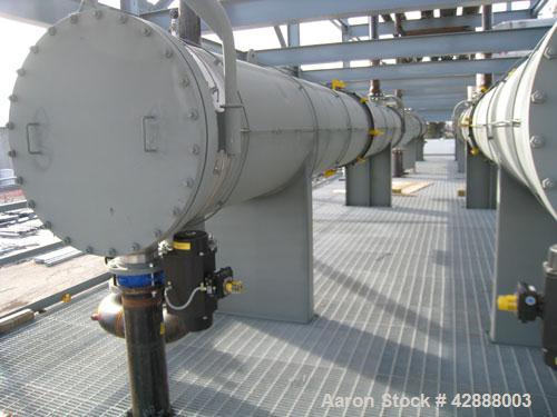 Unused- Melter S.A. de C.V. 2 Pass Shell & Tube Heat Exchanger, 3746 Square Feet, Type NEN, Horizontal. Carbon steel shell rated 100 psi at –20 to 250 degrees F. (318) 1-1/2’’ diameter x 30’ long BWG...