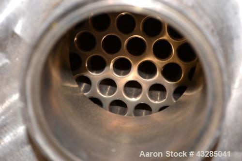 Used Yula U Tube Shell & Tube Heat Exchanger, 672 Square Feet, Model WCV-8J-108AA2S. 316L Stainless steel tubes, tube sheet and bonnet. (321) U tubes rated 150 psi at 350 degrees F., 304 stainless st...