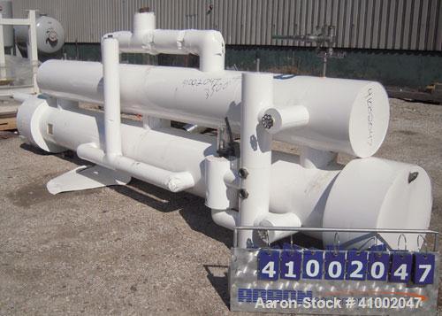 Used Isotherm Multiple Pass Shell and Tube Heat Exchanger, 441 Square Feet, Horizontal, Model ZFC-1615D. Carbon steel shell rated 250 psi at 200 deg F, and -20 deg F at 250 psi, (150) ¾’’ diameter x ...