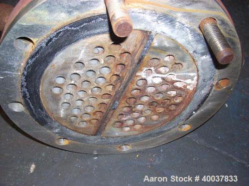 Used Bigelow U Tube Heat Exchanger, 62 square feet. 316 stainless steel tubes, tube sheet and bonnet with (64) .75" diameter x 5' long tubes rated 150 psi at 200 F, carbon steel shell rated 150 psi a...