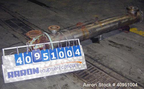 Used Multi Pass Shell and Tube Heat Exchanger, 119 square feet, horizontal. 316 stainless steel shell, no rating. (76) 3/4" diameter x 8' long 316 stainless steel tubes, no rating. (1) Carbon steel h...