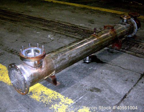 Used Multi Pass Shell and Tube Heat Exchanger, 119 square feet, horizontal. 316 stainless steel shell, no rating. (76) 3/4" diameter x 8' long 316 stainless steel tubes, no rating. (1) Carbon steel h...