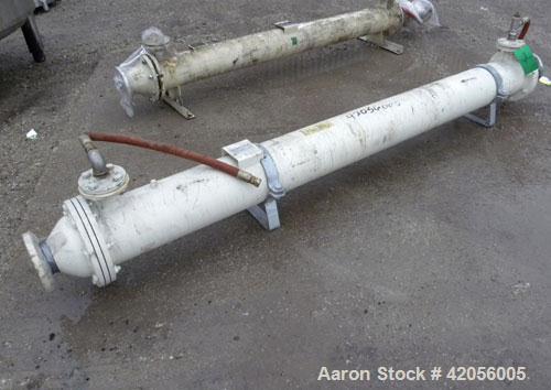 Used Sollich Shell and Tube Heat Exchanger, 61 square feet, carbon steel, horizontal. Carbon steel shell rated 6 bar (87 psi) at 100 degrees C (212 degrees F). (38) 3/4" diameter x 99" long tubes rat...