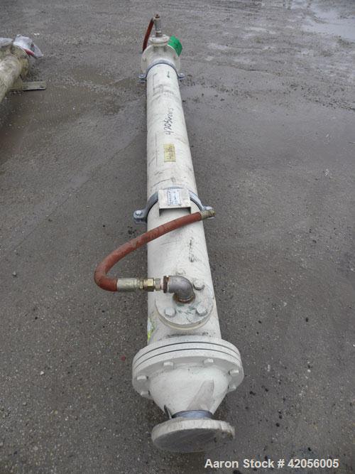 Used Sollich Shell and Tube Heat Exchanger, 61 square feet, carbon steel, horizontal. Carbon steel shell rated 6 bar (87 psi) at 100 degrees C (212 degrees F). (38) 3/4" diameter x 99" long tubes rat...