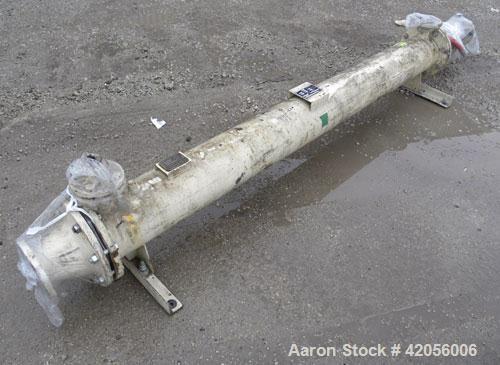 Used Sollich Shell and Tube Heat Exchanger, 40 square feet, horizontal. Carbon steel shell rated 6 bar (87 psi) at 100 degrees C (212 degrees F). (31) 3/4" diameter x 6’6’’ long 304 stainless steel t...