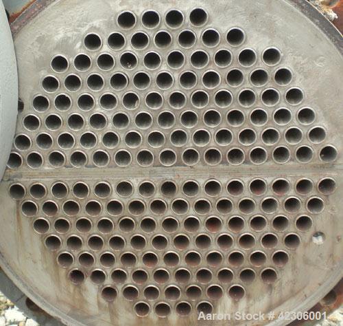 Used Kemco/Krueger Engineering U Tube Shell and Tube Heat Exchanger, 300 square feet, type FH, size 15 x 20, horizontal. Carbon steel shell rated 150 psi at 250 deg F, (172) 3/4'' diameter x 10' long...