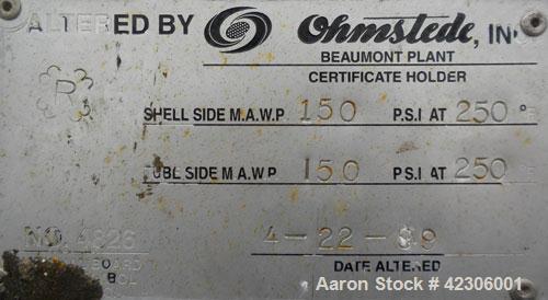 Used Kemco/Krueger Engineering U Tube Shell and Tube Heat Exchanger, 300 square feet, type FH, size 15 x 20, horizontal. Carbon steel shell rated 150 psi at 250 deg F, (172) 3/4'' diameter x 10' long...
