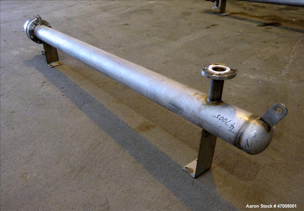 Used Paul Mueller "U" Tube Heat Exchanger, Approximate 23 Square Feet, Horizont