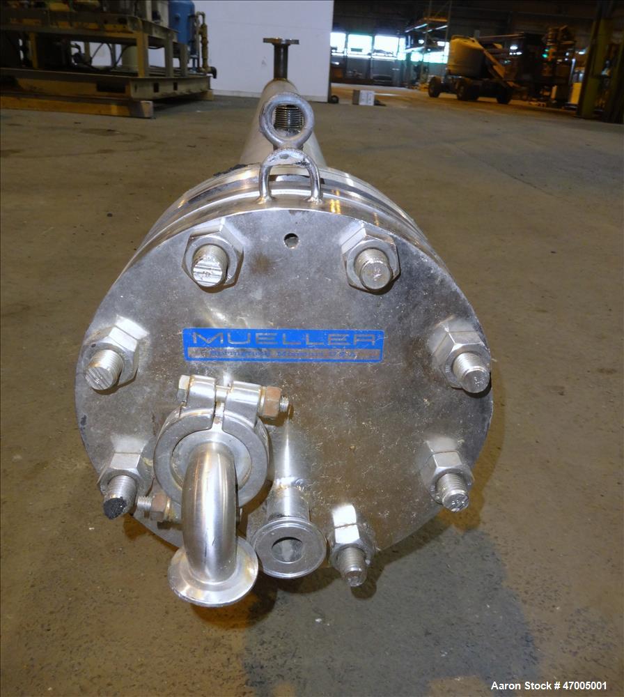 Used Paul Mueller "U" Tube Heat Exchanger, Approximate 23 Square Feet, Horizont