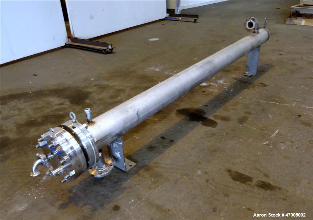 Used Paul Mueller "U" Tube Heat Exchanger, Approximate 23 Square Feet, Horizont