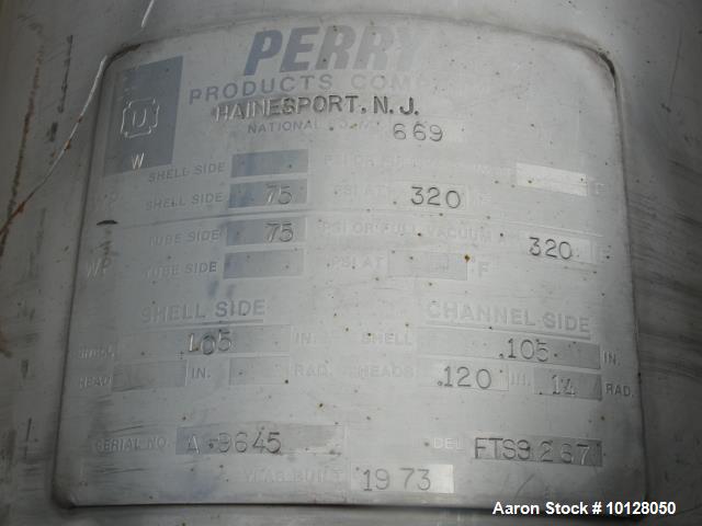 Used- Perry Vertical Shell and Tube Heat Exchanger