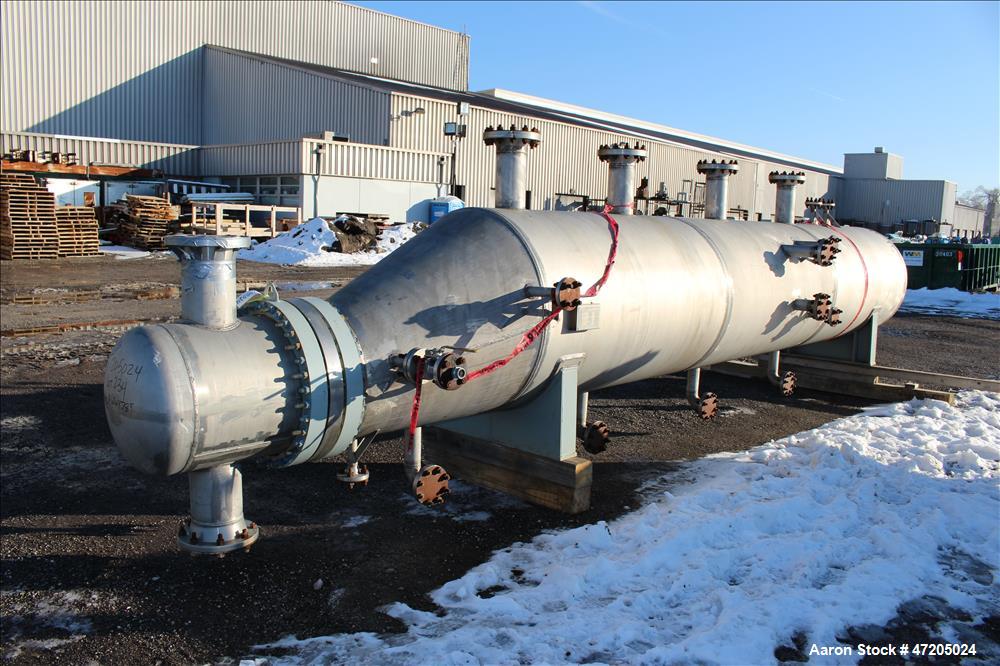Unused- Perry Products "U" Tube Heat Exchanger, 1753 Square Foot, Model KTUSS-24X42, Horizontal. 304L Stainless steel shell rated Full Vacuum & 359 psi at -55 to 150 degrees F. (215) 3/4" Diameter x ...