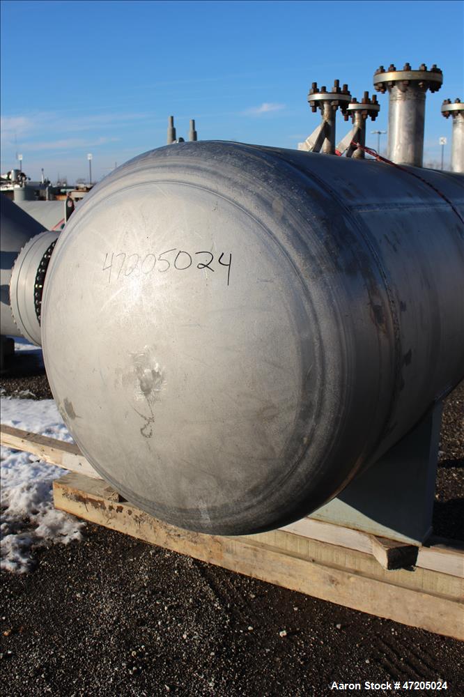 Unused- Perry Products "U" Tube Heat Exchanger, 1753 Square Foot, Model KTUSS-24X42, Horizontal. 304L Stainless steel shell rated Full Vacuum & 359 psi at -55 to 150 degrees F. (215) 3/4" Diameter x ...