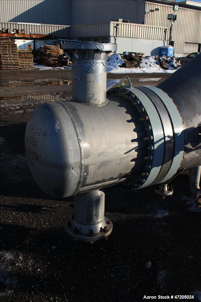Unused- Perry Products "U" Tube Heat Exchanger, 1753 Square Foot, Model KTUSS-24X42, Horizontal. 304L Stainless steel shell rated Full Vacuum & 359 psi at -55 to 150 degrees F. (215) 3/4" Diameter x ...