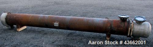 Used Perry Products Multiple Pass Shell & Tube Heat Exchanger, 1905 Square Feet, Horizontal. Carbon steel shell rated 150 psi at 20 to 370 degrees F. (486) 3/4" diameter x 20' long 316L stainless ste...