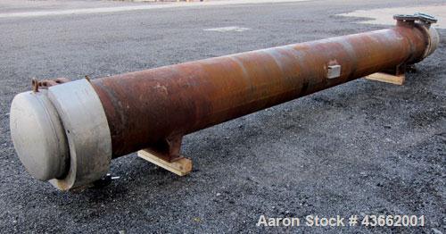 Used Perry Products Multiple Pass Shell & Tube Heat Exchanger, 1905 Square Feet, Horizontal. Carbon steel shell rated 150 psi at 20 to 370 degrees F. (486) 3/4" diameter x 20' long 316L stainless ste...