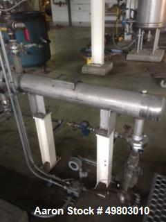 Used Perry Products U Tube Shell & Tube Heat Exchanger, 16 Square Feet, Horizontal, Model UTSSMX-6-16, 316L Stainless Steel. Shell rated Full Vacuum & 150 psi at -80 to 400 degrees F. (11) 3/4” Diame...
